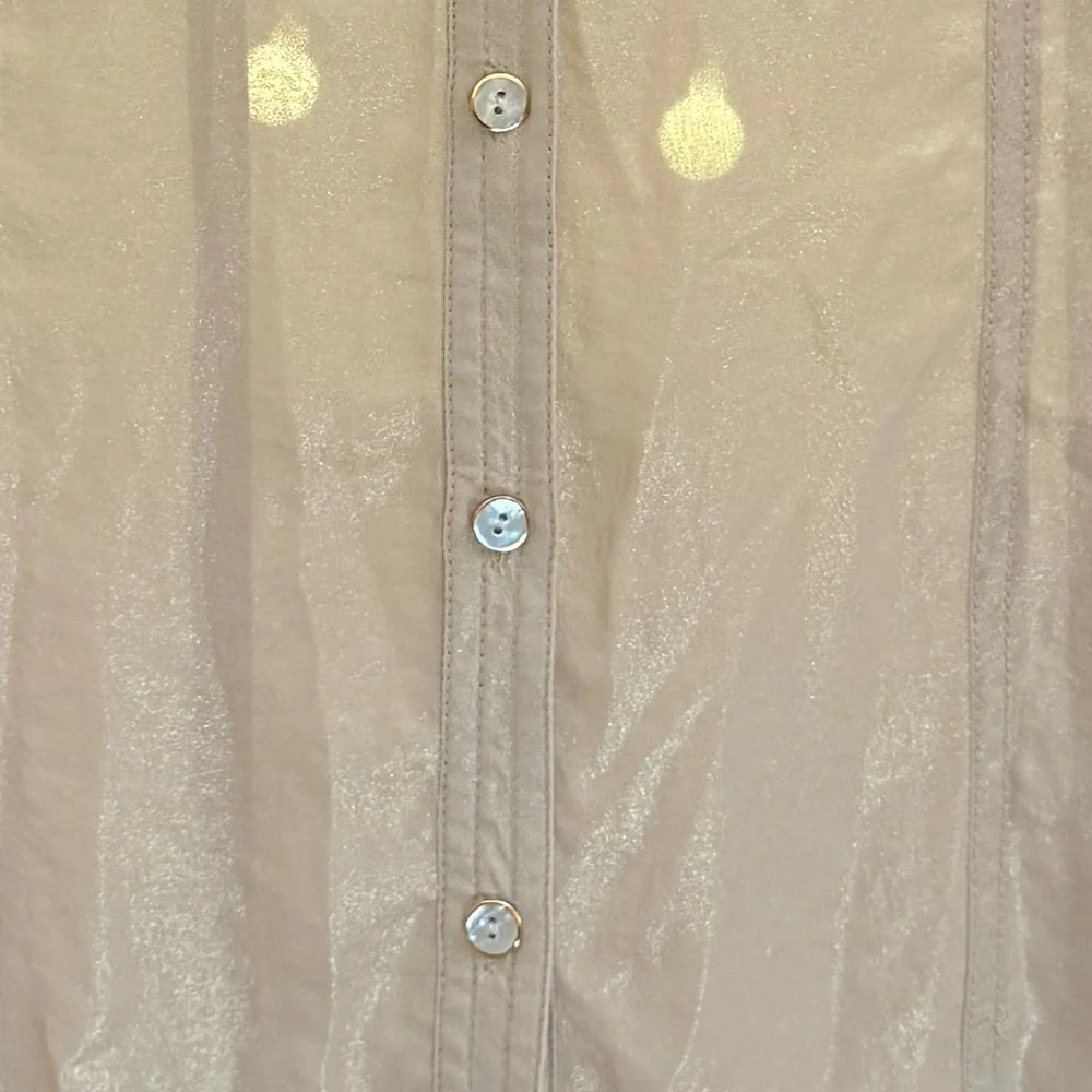🌾 Michael‎ Kors Sheer Metallic Gold Blouse